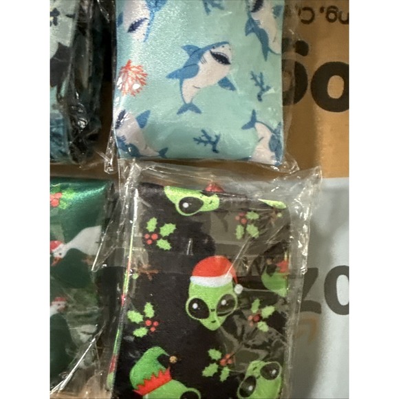 Lot of 6 Novelty Neckties Floral Shark Alien Fun Pattern Mens Tie Bundle New - Picture 4 of 4
